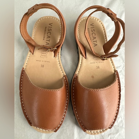Viscata Barcelona made in Spain leather sandals size 38 EU - Picture 1 of 8